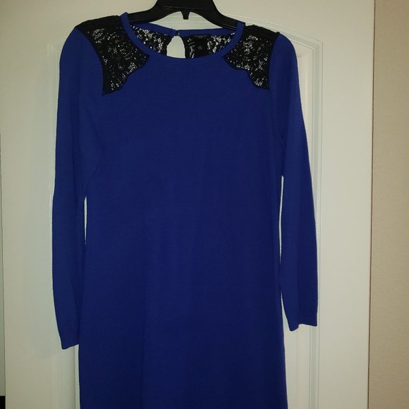Ann Taylor Dresses & Skirts - 💋Blue/ Black Ann Taylor Sweater Dress